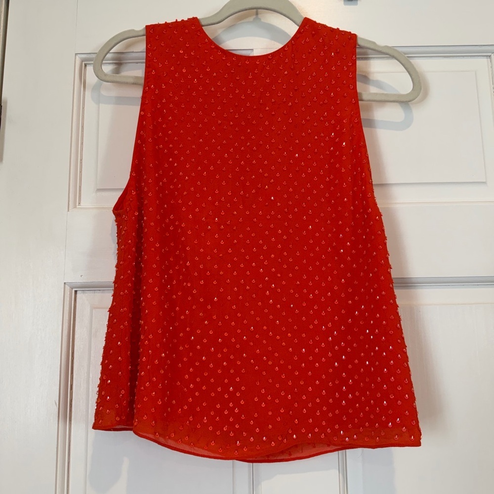 Alice + Olivia Vibrant Red Sleeveless Blouse
